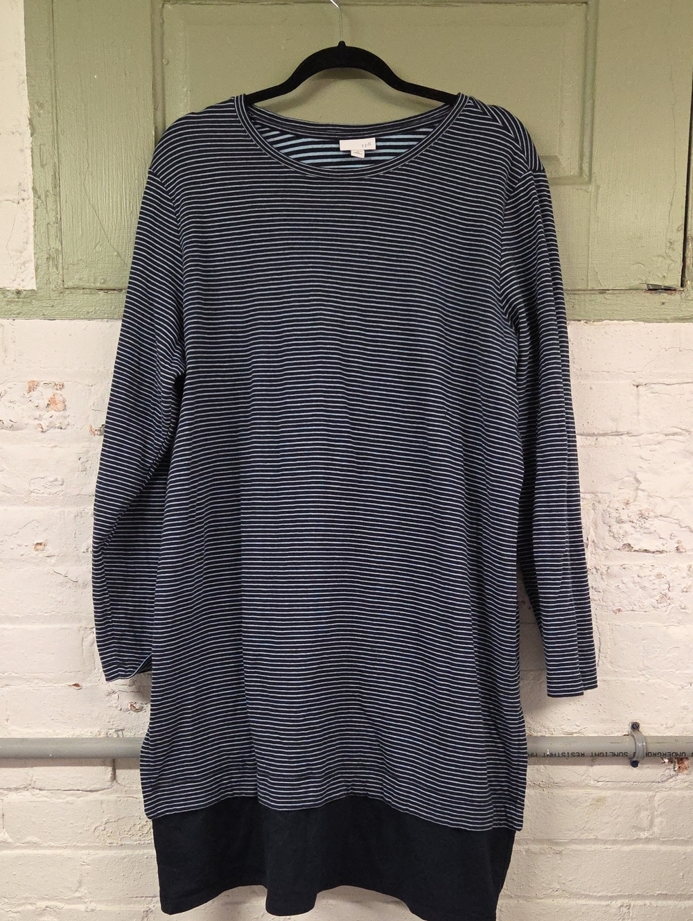 J. Jill Navy and Light Blue Striped Cottom Dress Size 2X